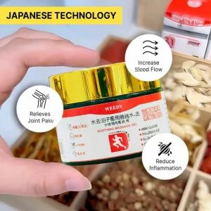 Japanese Instant Pain Relief Soothing Massage Gel | Fast-Acting Muscle & Joint Comfort | With Mugwort Oil, Camphor & Lactic Acid | Relief for Back, Neck, Shoulders & Knees